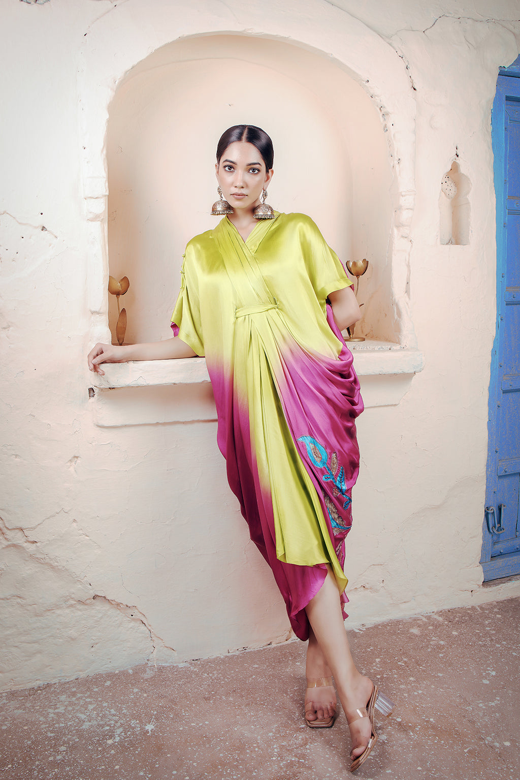 Mukutini Kaftan | Pachedi Palette | Silk Satin