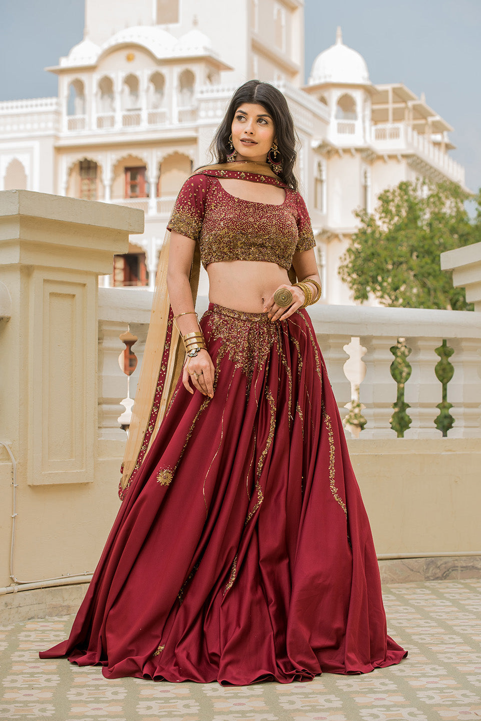 Regal Lehenga Set | Artemis | Banana Crepe