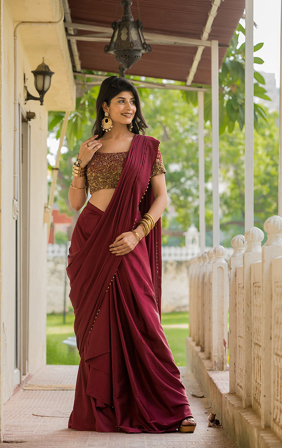 Berry Regal Saree | Artemis |  Georgette