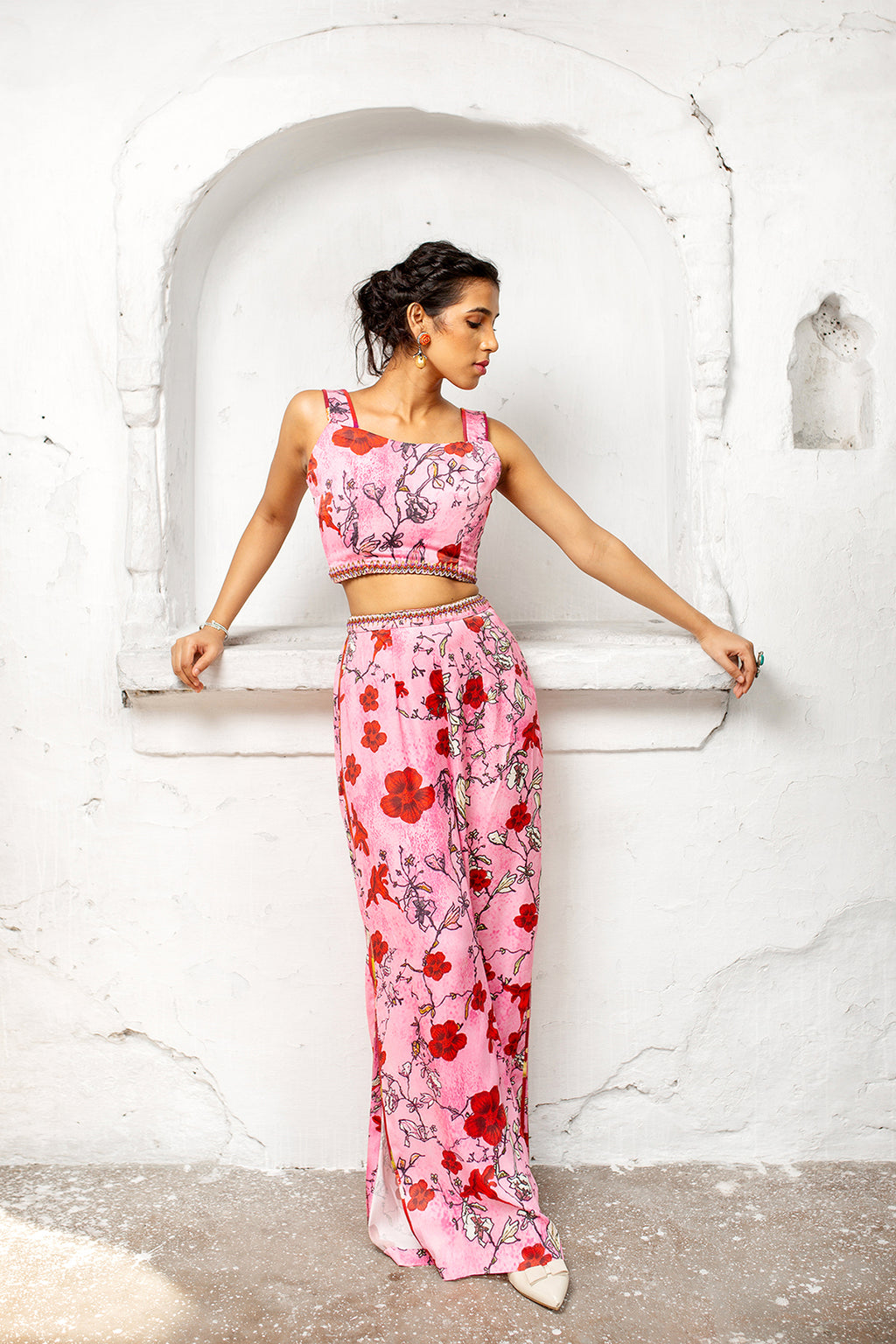 Magnolia Crop Top | Picnic | Dull Satin