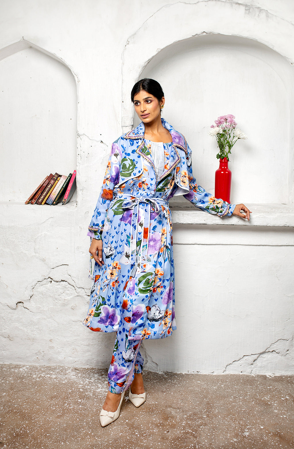 Gouache Trench Jacket | Picnic | Dull Satin