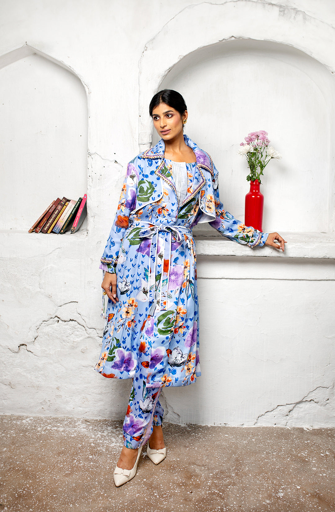 Gouache Trench Jacket | Picnic | Dull Satin