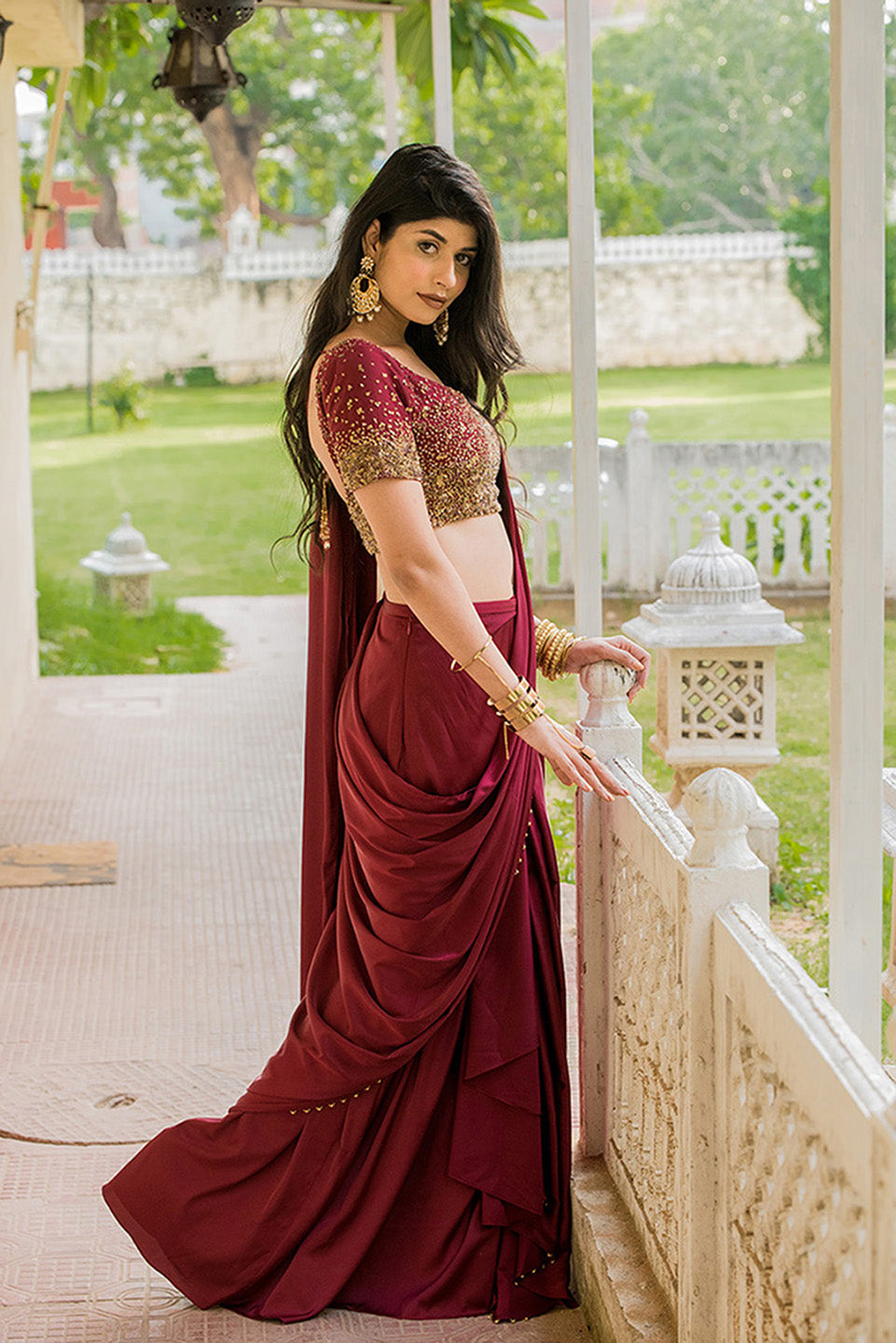 Berry Regal Saree | Artemis |  Georgette