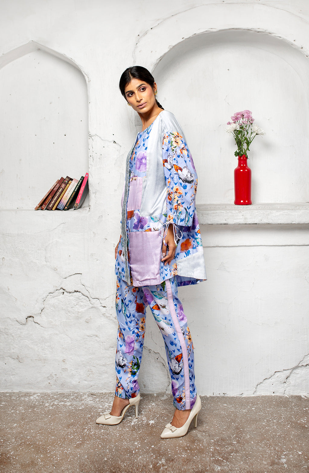 Floral Mosaic co-ord set | Picnic | Modal Satin