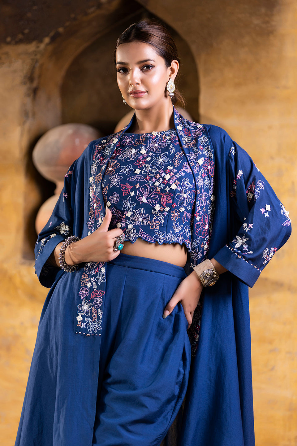 'Champa' Co ord Set | Sacred Flower | Cotton Silk