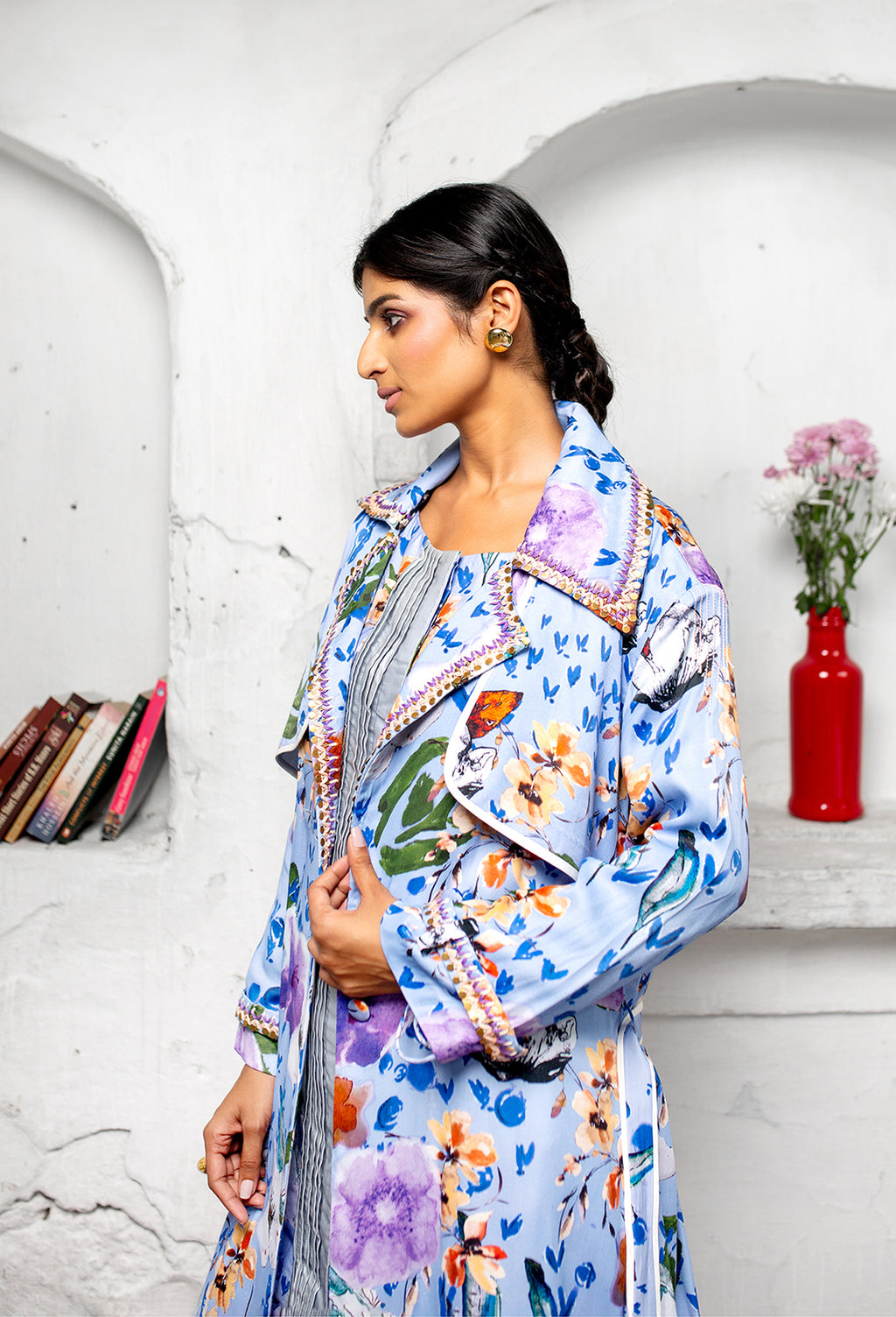 Gouache Trench Jacket | Picnic | Dull Satin