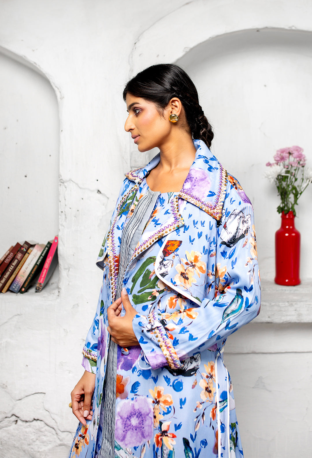 Gouache Trench Jacket | Picnic | Dull Satin