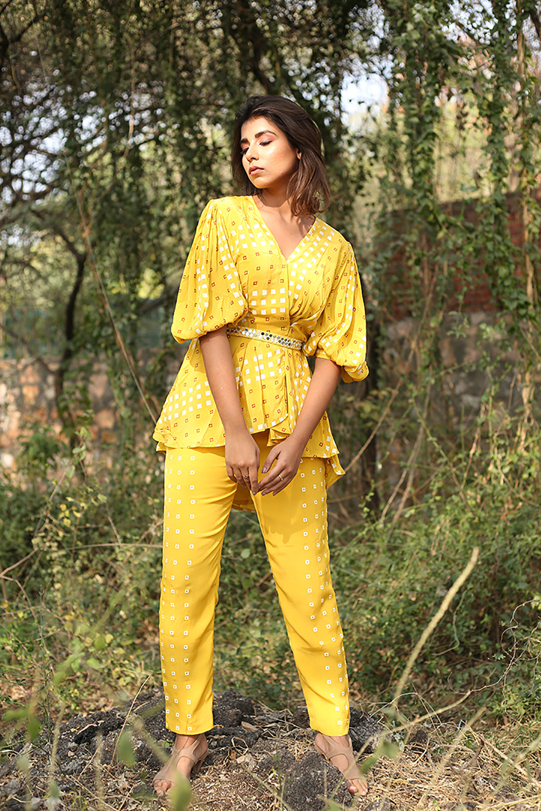 Sunshine Co-ord Set | Hand Print |  Crepe