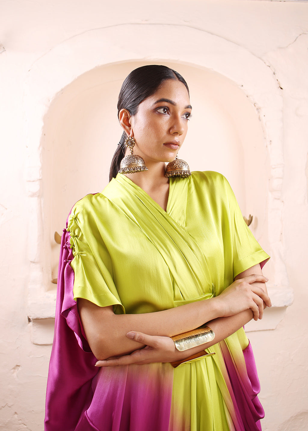 Mukutini Kaftan | Pachedi Palette | Silk Satin