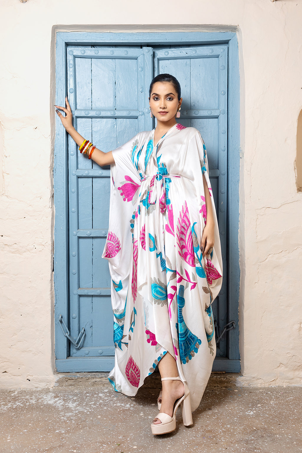 Maaya Kaftan | Pachedi Palette | Modal Satin