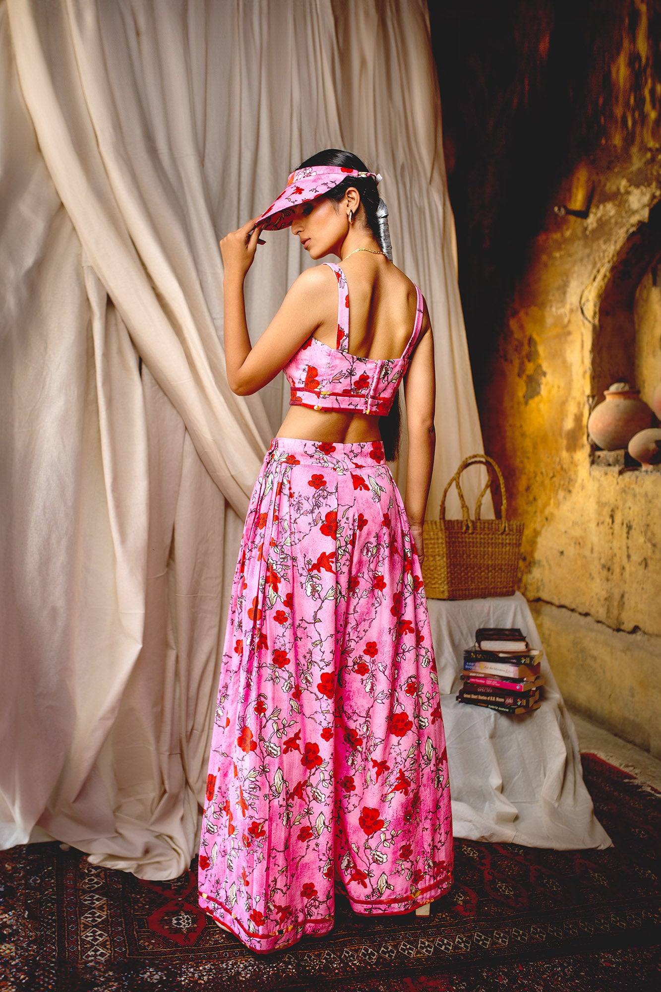 Oriental Bloom Pleated Pants | Picnic | Tencel