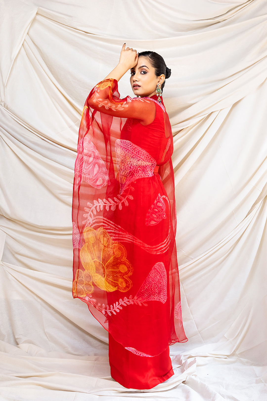 Stola Navratan Set | Pachedi Palette | Silk Satin & Organza