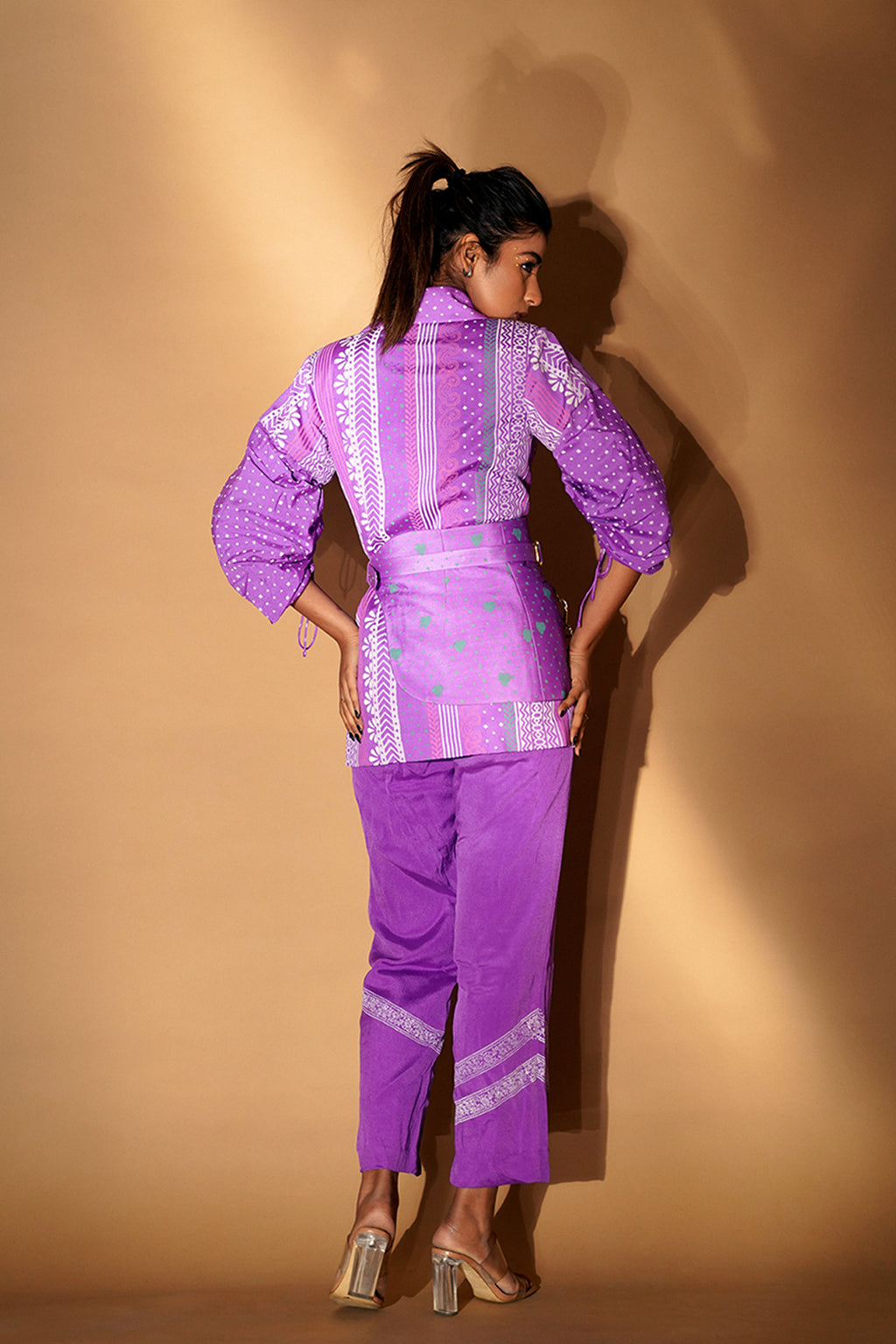 Lilac Luxe Set | Hand Print | Satin & Crepe