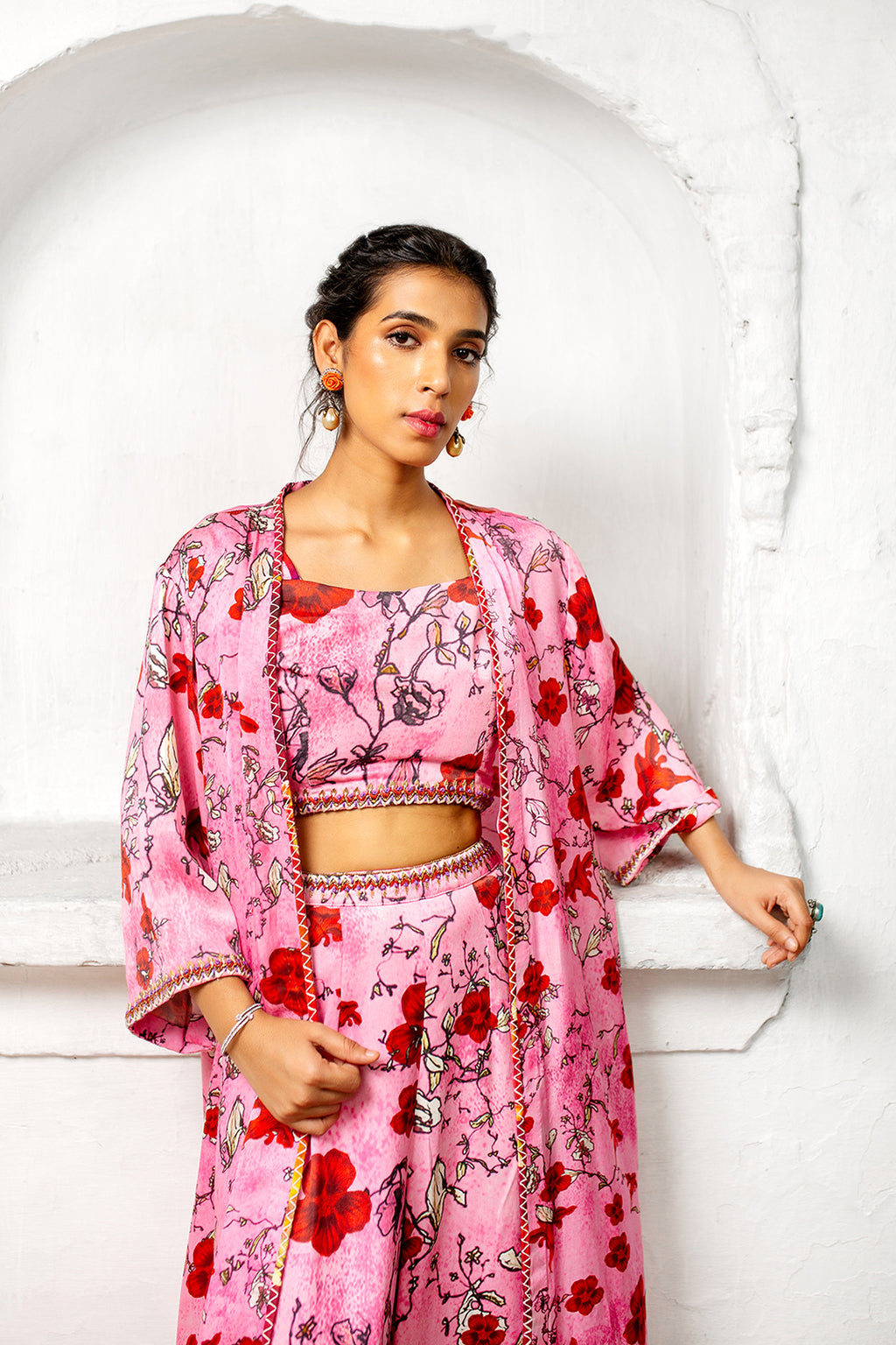 Magnolia Crop Top | Picnic | Dull Satin