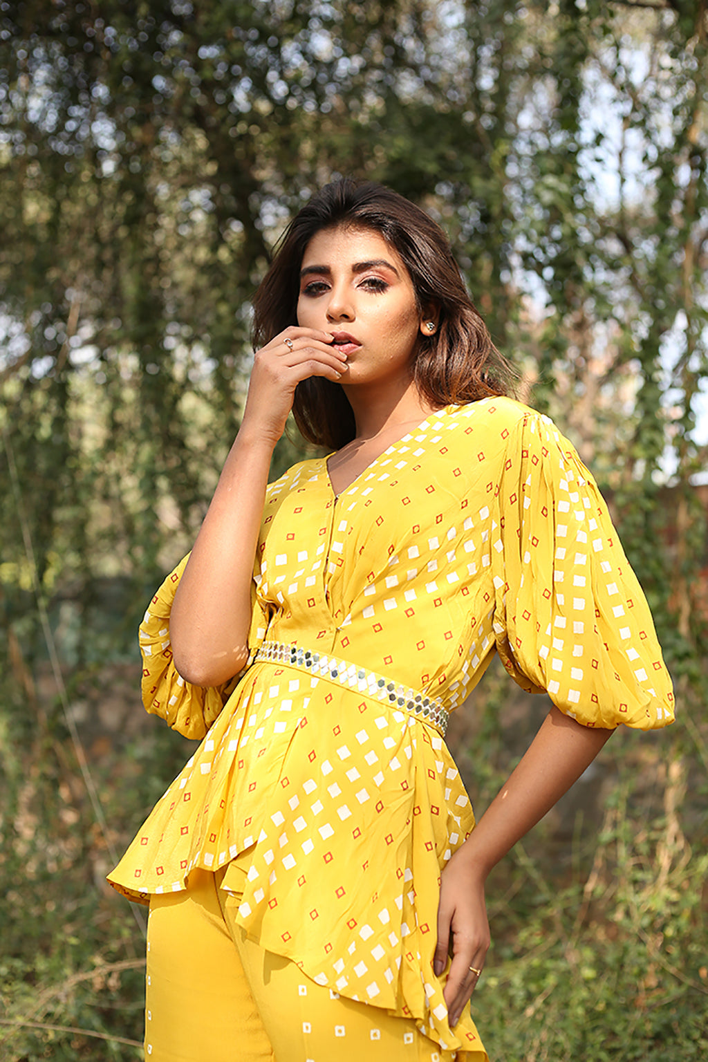 Sunshine Co-ord Set | Hand Print |  Crepe