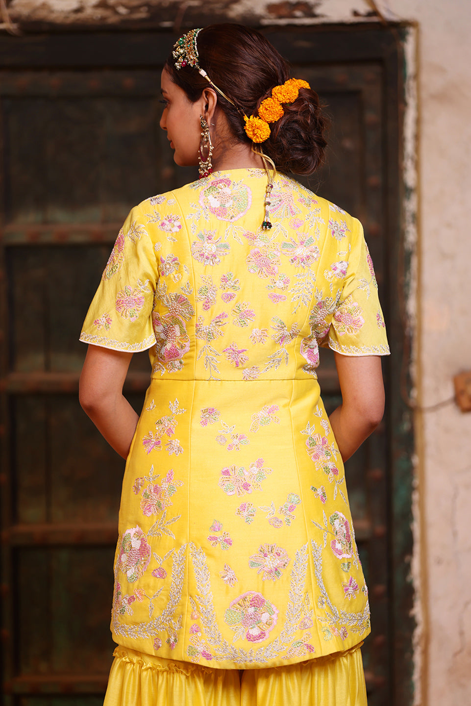 Marigold Sharara Set | Sacred Flower | Cotton Silk