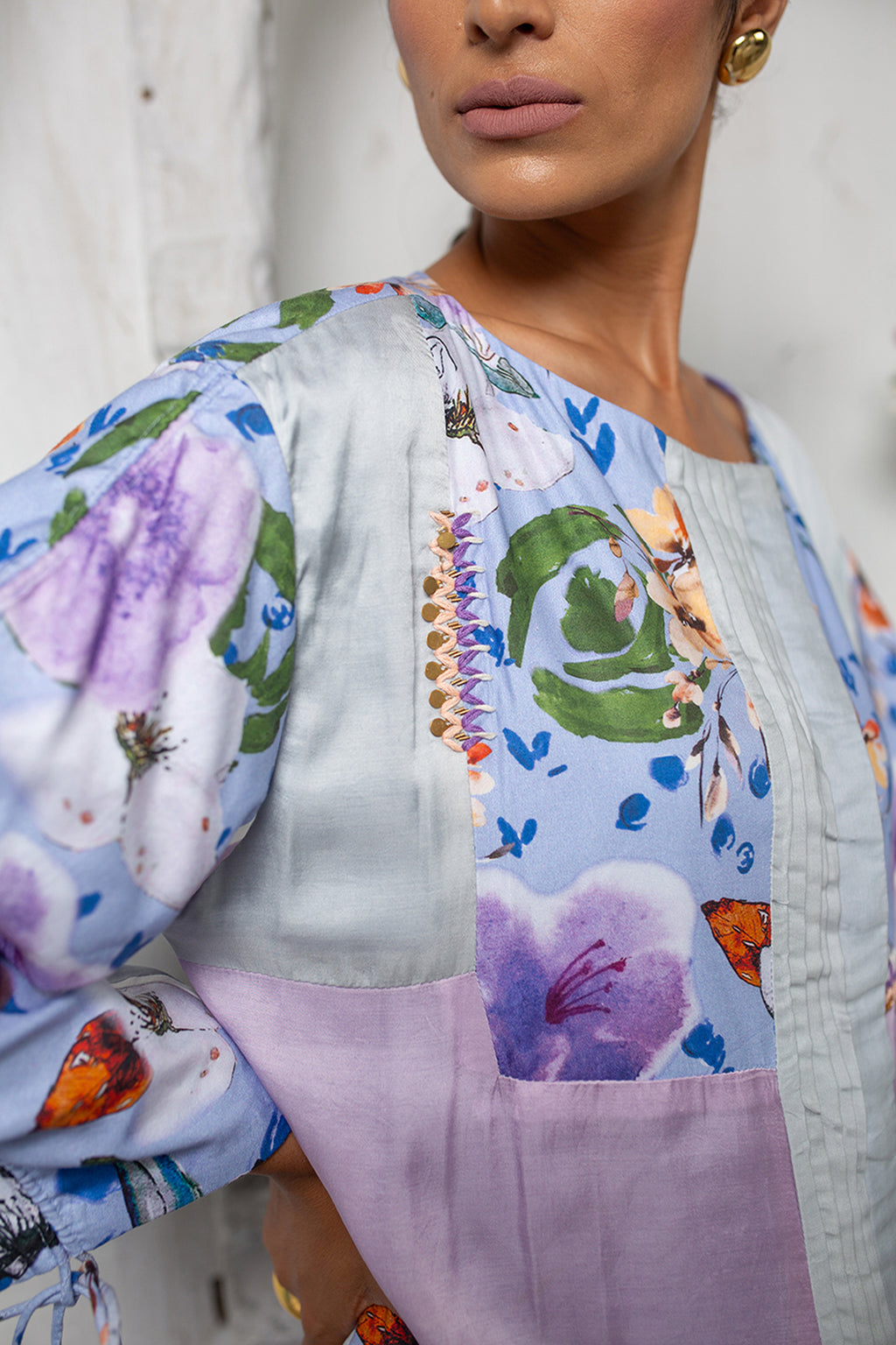 Floral Mosaic Top | Picnic | Modal satin