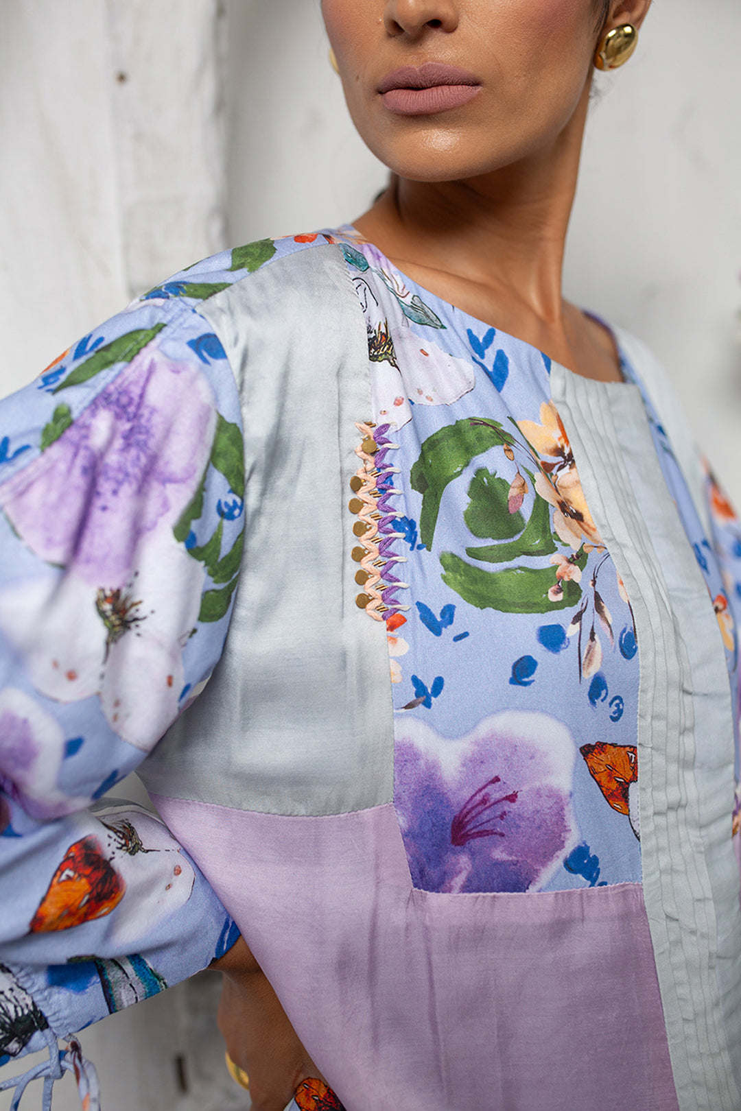 Floral Mosaic Top | Picnic | Modal satin