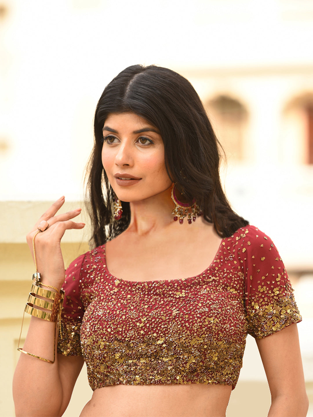 Berry Regal Saree | Artemis |  Georgette