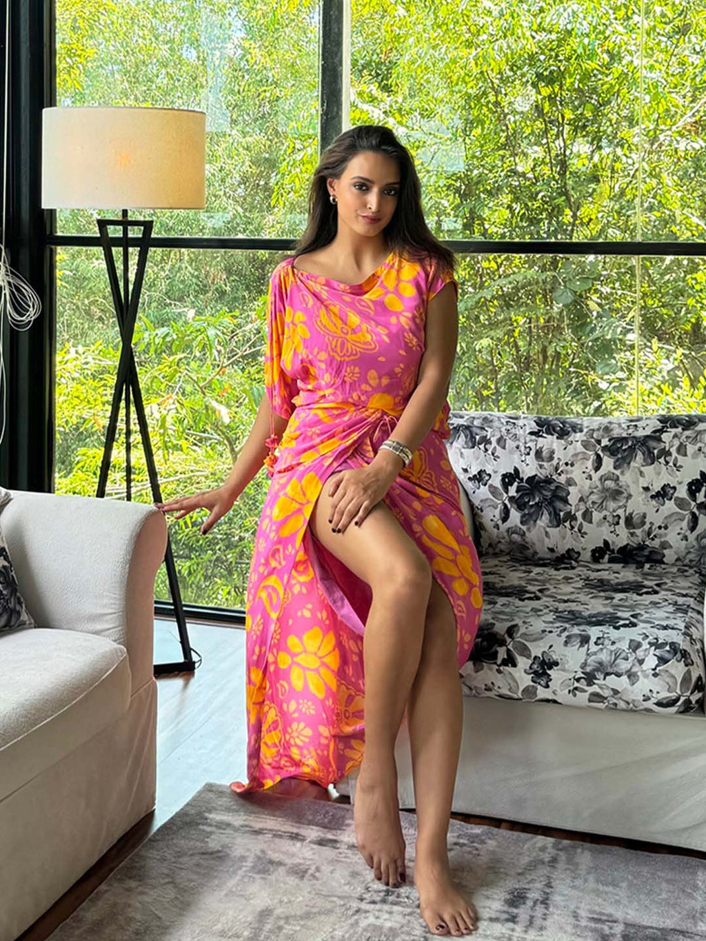 Aaital Khosla in Pachedi Peeli Buti Dress