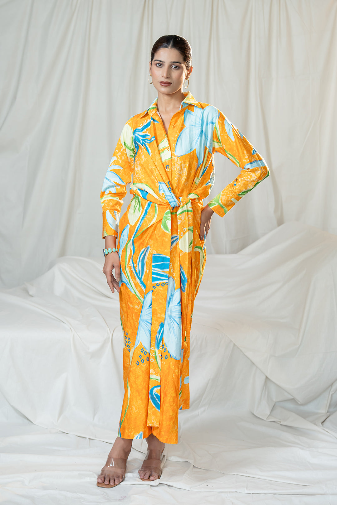 Shirt Dress | Garden Story | Cotton Satin