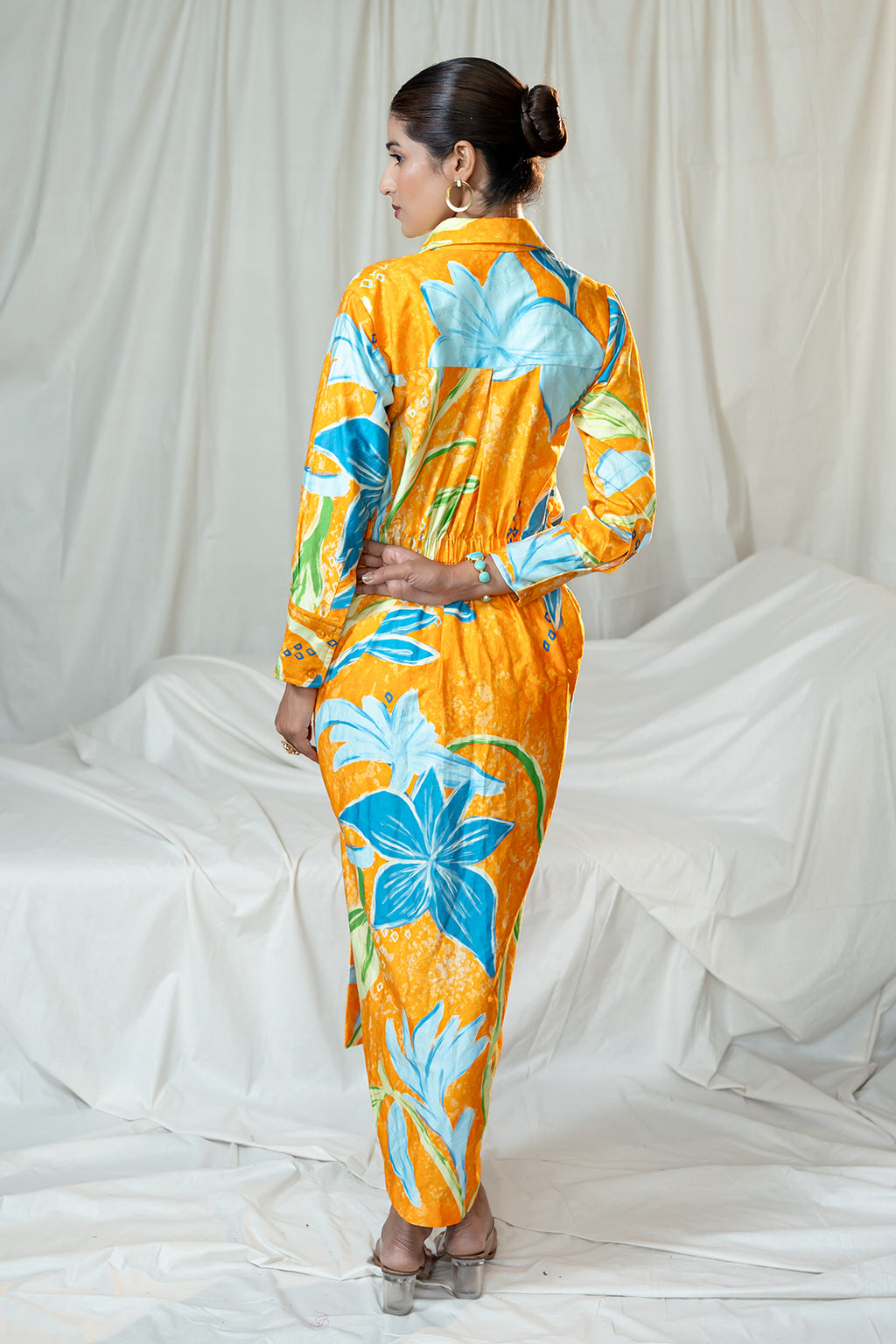 Shirt Dress | Garden Story | Cotton Satin