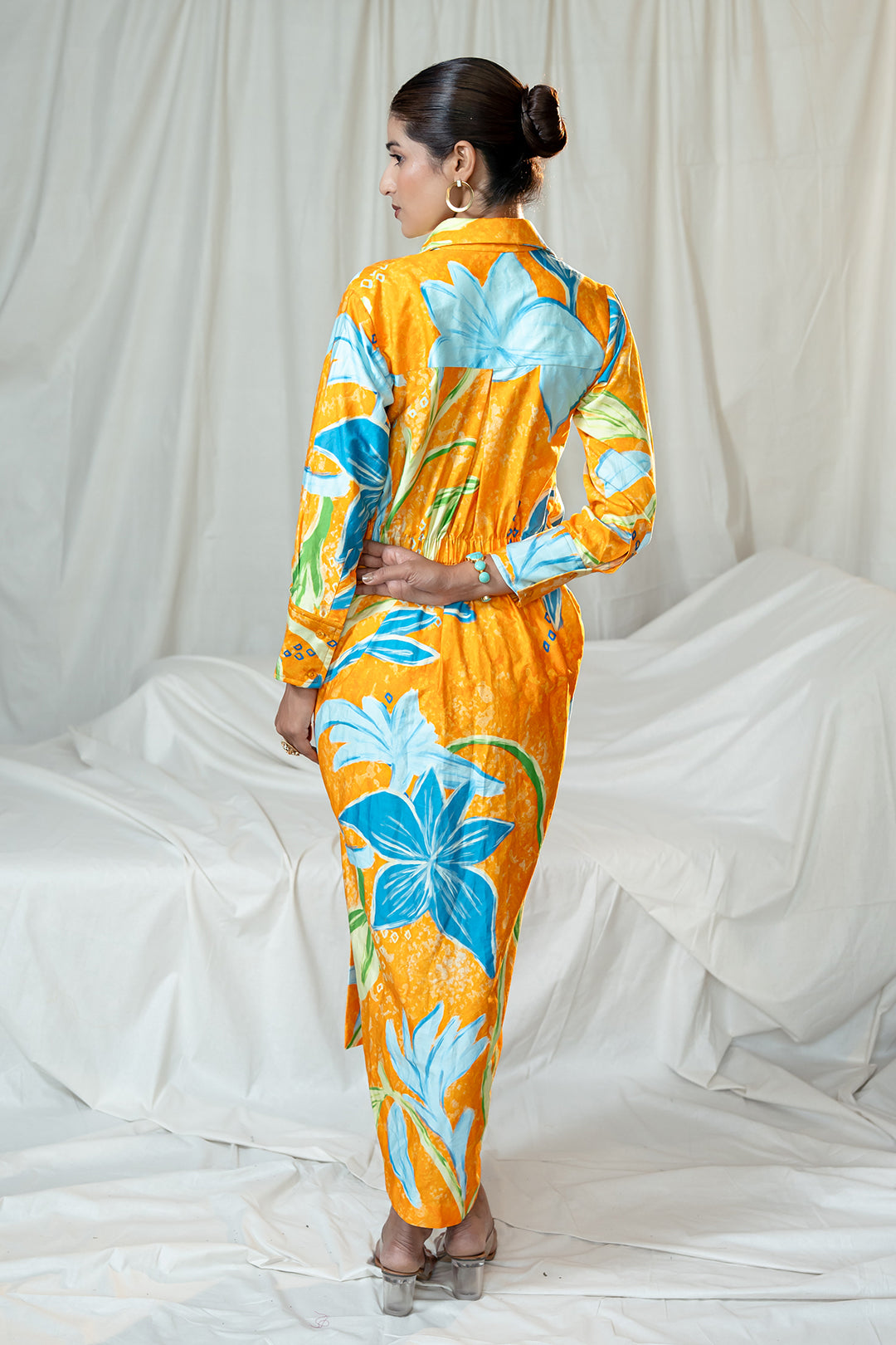 Shirt Dress | Garden Story | Cotton Satin