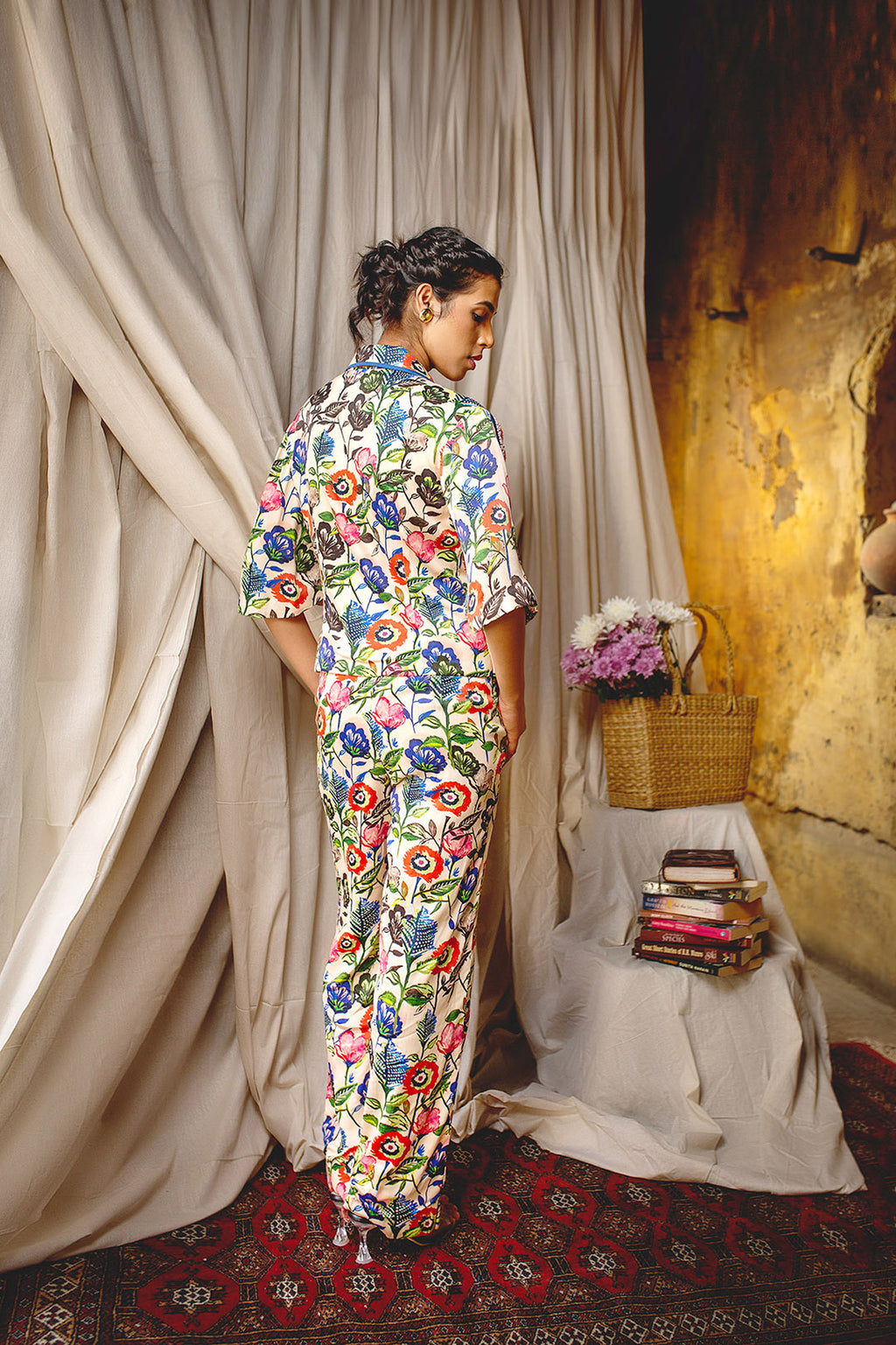 Wildflower Pants | Picnic | Dull Satin